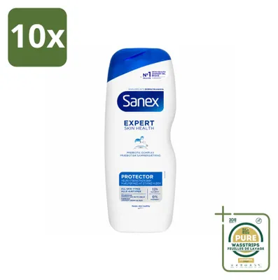 Productafbeelding van 10 x Sanex Expert Skin Health Protector douchegel - 600 ml - Voorraadverpakking - 10 stuks