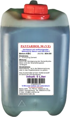 Produktbild von 5 L Verzögerer für Beton Estrich, Abbinde-Verzögerer Pantarhol 90