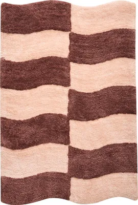 Obrázok produktu pre BELIANI kúpeľňová predložka béžová s hnedou 60 x 90 cm obdĺžnikový tvar geometrická farba kúpeľňová predložka moderný dizajn