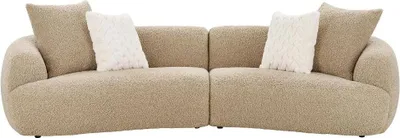 Produktbild von Dorte Sofa 3 Pers. inkl. 4 Dekokissen hellbraun.