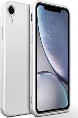Image de coque iPhone XR, Coque en caoutchouc silicone liquide, résistante aux chocs et aux rayures pour iPhone XR Blanc