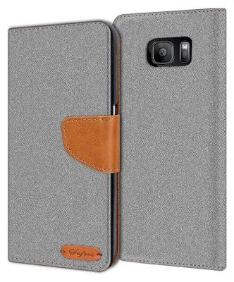 Immagine prodotto di Copertura del telefono cellulare Samsung Galaxy S7 caso Portafoglio Flip Case Copertura protettiva Copertura in tessuto