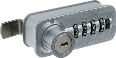 Produktbild von Hettich Zahlenschloss mit Riegel - Fixcode Schrankschloss fester, dauerhaft gültiger Zahlencode, links, Stahl/KS verchromt matt