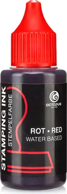Immagine prodotto di Inchiostro per tamponi e timbri autoinchiostranti senza olio, rosso 30 ml