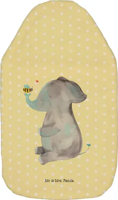 Produktbild von Mr. & Mrs. Panda Wärmflasche Elefant Biene - Gelb Pastell - Geschenk, Bettflasche, Plüsch, mit Bezug, Liebe, Wärmekissen, Lustige Sprüche, Hochzeitsgeschenk, Liebesspruch
