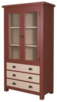 Produktbild von Casa Padrino Landhausstil Küchenschrank Rotbraun / Creme 100 x 50 x H. 180 cm - Landhausstil Küchenmöbel