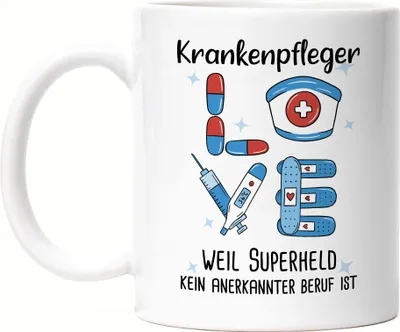 Produktbild von Ich Bin Krankenpfleger Weil Superheld Kein Anerkannter Job Ist Tasse Geschenk Danke Sagen