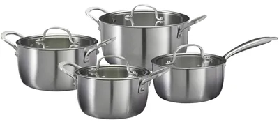 Produktbild von Cookinglife Kochgeschirr Set Signature Steel 4-teilig - RVS - Kochtopf ø 16, 20 und 24 cm sowie Stieltopf ø 17,5 cm - geeignet für alle Wärmequellen