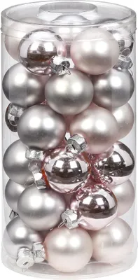 Produktbild von Weihnachtskugeln Glas 4cm, 30 Stück, Farbe:Soft Simplicity ( zartrosa grau )