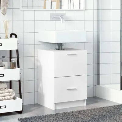 Produktbild von "SALE 2026"Badezimmerschränke - Weiß Waschbeckenunterschrank Weiß 40x37x59cm Holzwerkstoff Stabli Möbel7004513