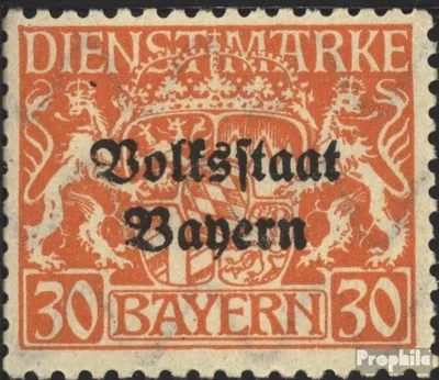 Produktbild von Briefmarken Bayern 1919 Mi D37y postfrisch Staatswappen