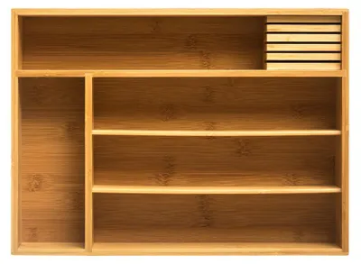Image de 5five Simply Smart Organisateur de tiroirs en bambou marron 7cm x 38cm x 28cm