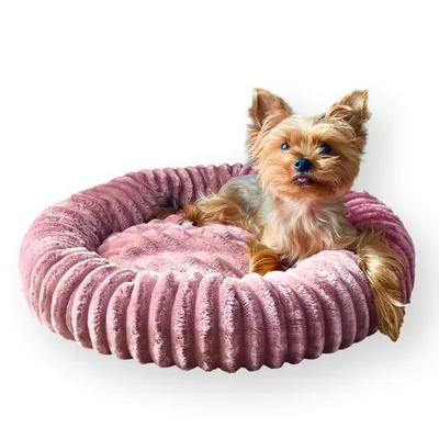 Produktbild von 4L Textil LUNA Kuscheliges Hundebett kleine Hunde Katzenbett flauschig Hundekörbchen kleine Hunde Hundekorb für Welpen Hundekissen Katzenkissen waschbar (75x65 cm, Rosa)
