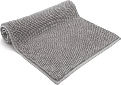 Produktbild von heimtexland ® Badvorleger Chenille Super Flauschig Saugstark Badteppich Badematte Typ771 Grau 45 x 50 cm