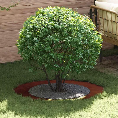 Produktbild von vidaXL geeignet für flachen Baumring Braun Ø60 / 90 cm Wetterfeststahl