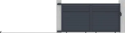 Produktbild von Elektrisches Schiebegittertor aus anthrazitfarbenem Aluminium B 374 x H 180 cm - VIAZO