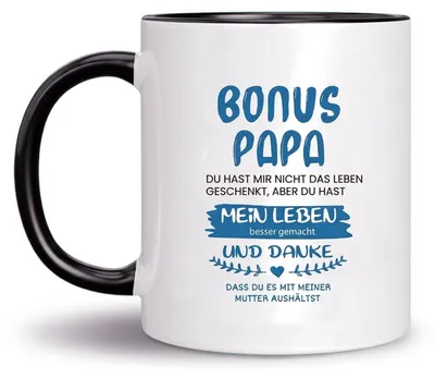 Zdjęcie produktu dla Kubek na kawę, prezent dla taty, ceramika, 320 ml, można myć w zmywarce, można używać w mikrofalówce