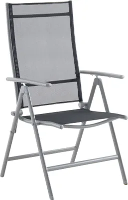 Produktbild von greemotion Klappsessel Chur Aluminium Textilene 7-fach verstellbar silber 57x106x62 cm