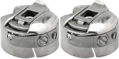 Produktbild von Gewöhnliche Flachspulenkapsel mit Schrapnellverschluss für Steppstichmaschinen, Spulenkapsel-Nähmaschinenzubehör (2 Stück, Silber)