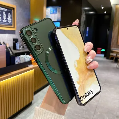 Obrázek produktu pro Pouzdro pro Samsung Galaxy S21+ 5G Magnetické Ultra Tenké Průhledné Pouzdro s Magsafe a Ochranným Krytem na Kameru zelené