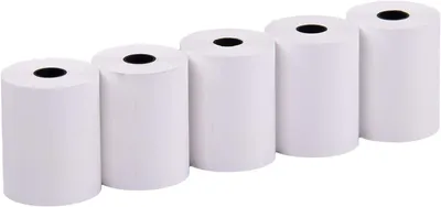 Produktbild von Thermorollen unbedruckt 57/25m/12 Ø4,6cm 5 Stück