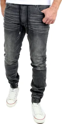 Produktbild von Reslad Used Look Jeans-Herren Slim Fit Jogging-Hose RS-2073 Schwarz S