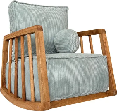 Produktbild von Hanah Home, Sallanan - Blue, Ohrensessel, Blau, Polyester, 50 x 63 x 72 x cm