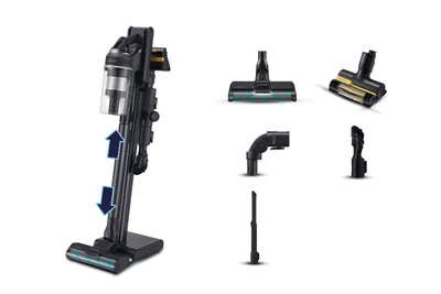 Produktbild von Samsung VS20C955CTK, 2-in-1-Stabstaubsauger, Beutellos, Schwarz, Rechteckig, Trocken, Multizyklonisch