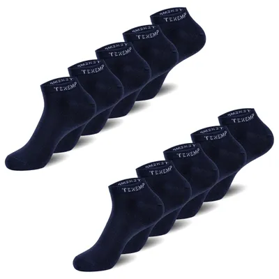 Produktbild von TEXEMP Sneaker Socken Damen & Herren 10 Paar Baumwolle Freizeit Sport Kurz | B215 - 39-42 - Blau - 10er Pack