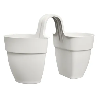 Produktbild von elho® Vibia campana Geländertopf Flower Twin Seidenweiß 21 cm - Kunststoff