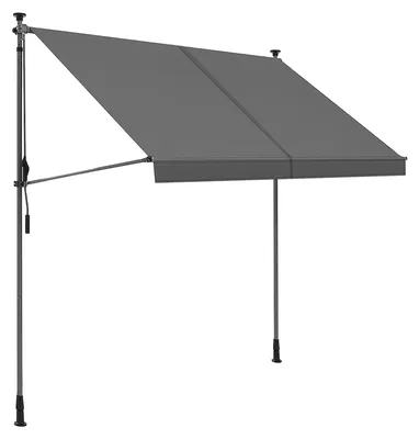 Produktbild von osoltus Balkon Klemmmarkise 250 x 130cm Balkonmarkise Sonnenschutz Hellgrau