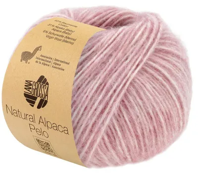 Produktbild von Lana Grossa NATURAL ALPACA PELO 50 g flauschige Netzgarnstruktur gefüllt mit Baby-Alpakafasern 125 m Farbe 015 - Rosa meliert