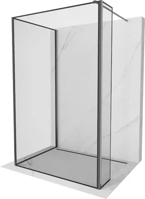 Produktbild von Mexen Kioto Walk-In Duschwand 120x90x40cm, Gun Gray, 3-teilig