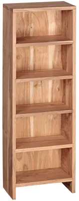 Produktbild von CD Regal 30x17x90 cm Massives Akazienholz mit 5 Fächern