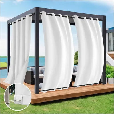 Image de Rideau d'extérieur imperméable, avec protection UV, dimensions 132x213 cm, idéal pour pergola et balcon