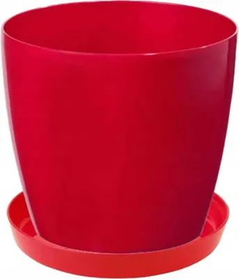 Productafbeelding van Rode plantenonderzetter, 12,6 x 1,8 cm, kunststof, decoratief