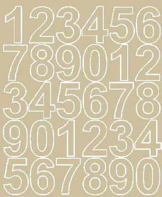 Productafbeelding van Zelfklevende cijferstickers, 4,5 cm, beige, glanzend