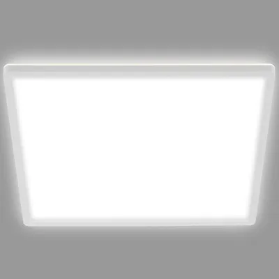 Image de BRILONER SLIM Plafonnier LED ultraplat 30x30cm carré 18W 2400lm 4000K lumière blanc neutre rétroéclairage Blanc lampe plafond salon bureau cuisine couloir