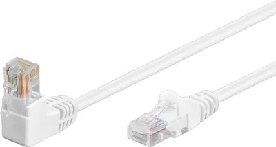Produktbild von Patch kabel CAT 5e 1x 90° úhlový, U/UTP, bílý