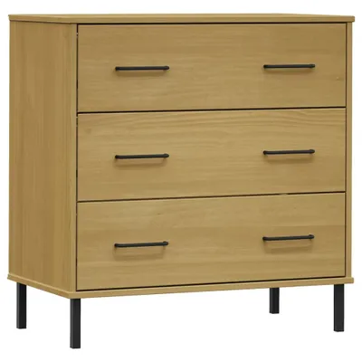Produktbild von vidaXL Sideboard OSLO mit 3 Schubladen Braun 77x40x79,5 cm Massivholz