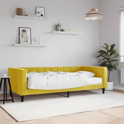 Produktbild von Maison Exclusive - Tagesbett mit Matratze Gelb 90x200 cm Samt