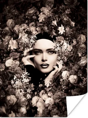 Produktbild von MuchoWow® Poster Frau - Blumen - Botanisch - Natur 30x40 cm - Wandplakat - Poster Kinderzimmer