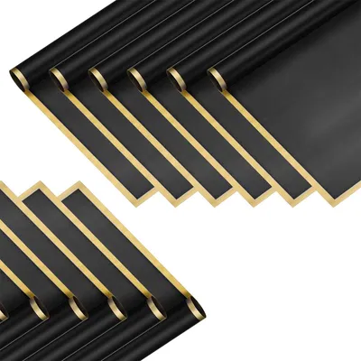 Produktbild von Floristenpapier Schwarz Gold, 100 Blätter, wasserfest Geschenkpapier, halbtransparent, Geschenkpapier & Blumen Verpackung