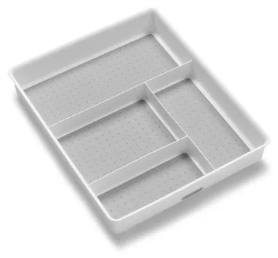 Schubladen-Organizer, 4 Fächer, Kunststoff, weiß, 37,16 x 5,72 cm