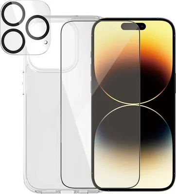 Produktbild von PanzerGlass ® 3-in-1 Set iPhone 14 Pro, Apple, Apple - iPhone 14 Pro, Trockene Anwendung, Kratzresistent, Schockresistent, Antibakteriell, Transparent, 1 Stück(e)
