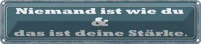 Produktbild von vianmo Blechschild 10x46 cm Niemand ist die du deine Stärke Spruch Zitat