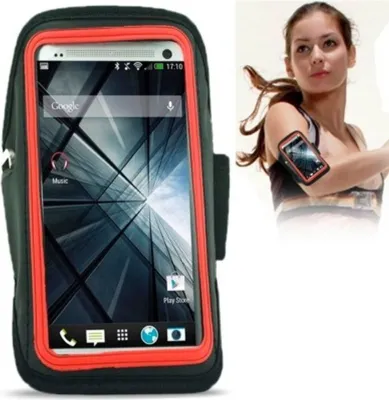 Zdjęcie produktu dla Opaska sportowa na telefon HTC One M7 czerwona