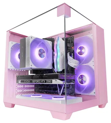 Obrázok produktu pre Mars Gaming MC-VISIONMP, Mini Tower, PC, Ružová, micro ATX, Mini-ITX, Kov, Temperované sklo, Hranie