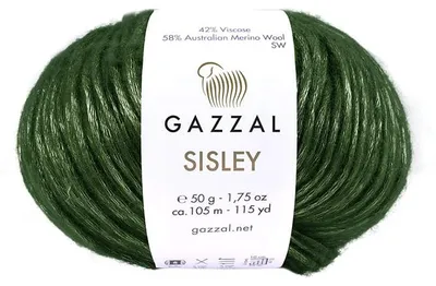 Produktbild von Gazzal Sisley Wolle 50g 105m Grün Merino Viskose