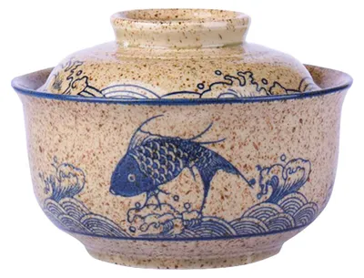 Ramen-Schale 800 ml, Keramik, mit Deckel, Weidenform
